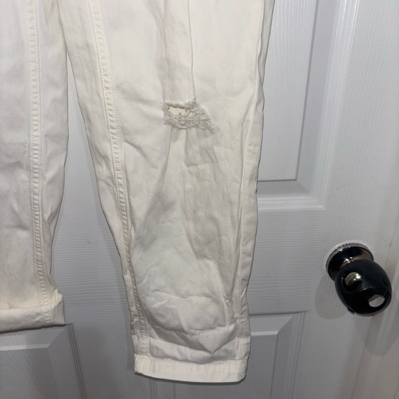 Aerie Beach Pants White linen Distressed - Picture 3 of 13